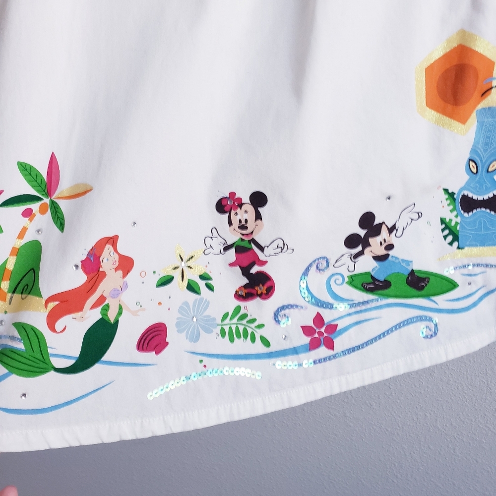 Vintage Disney Store Maxi Skirt Y2K Mickey Beach Surf - Picture 4 of 8